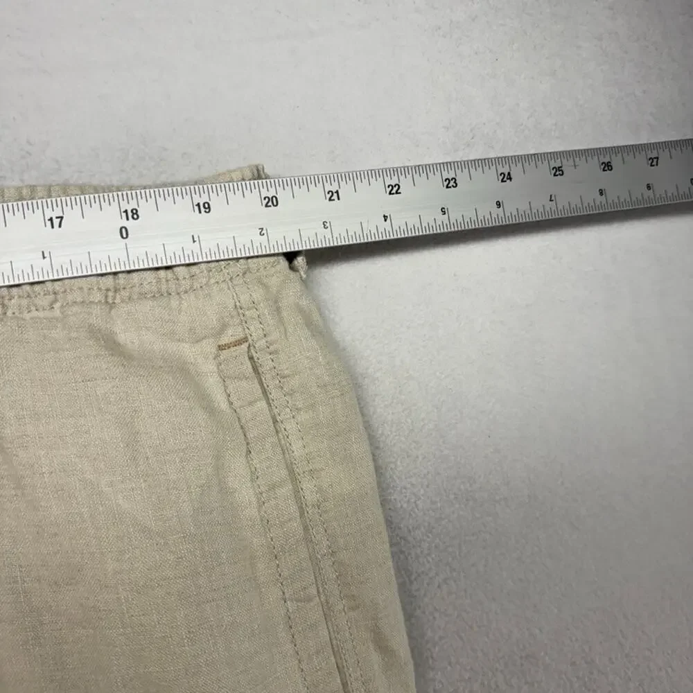 Tommy Bahama Pants men's 2XL Beige Chino Linen Elastic Straight Loose Pockets